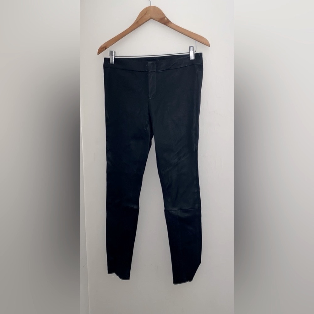 Yigal Azrouel Black 100% Lamb Leather Skinny Pants. Size 8